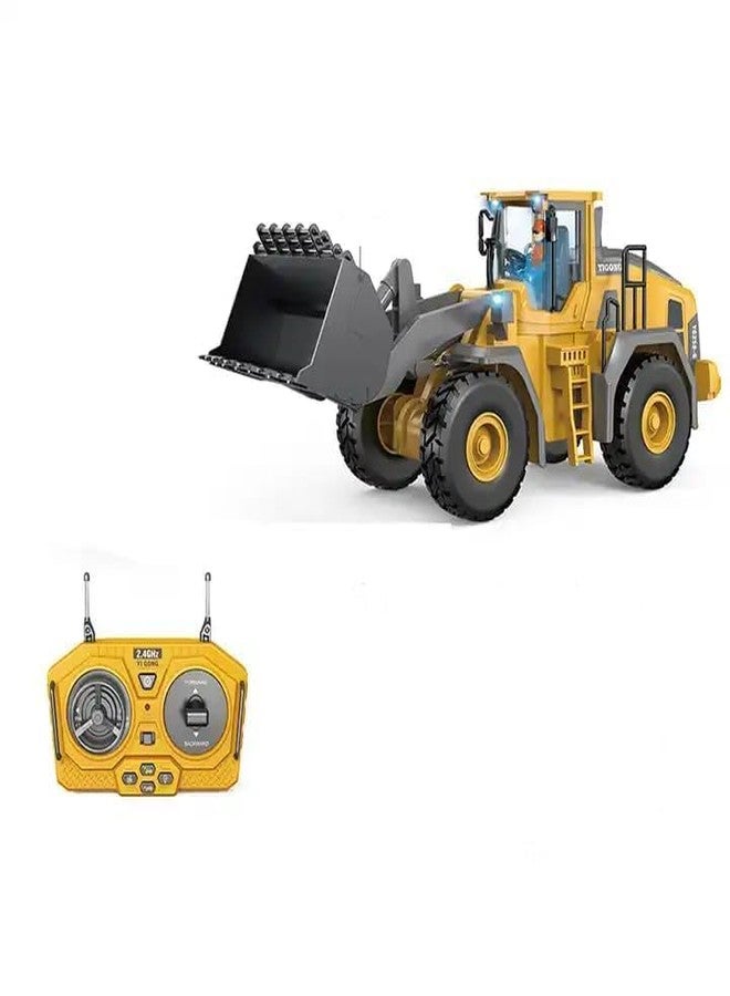 EXOMOON Remote Control Construction Bulldozer Truck Toy, RC Bulldozer Truck Toys for 6,7,8,9,10 Year Old Kids Boys and Up, 1/24 Scale Alloy RC Engineering Truck, Construction Toys Vehicle - Image 1